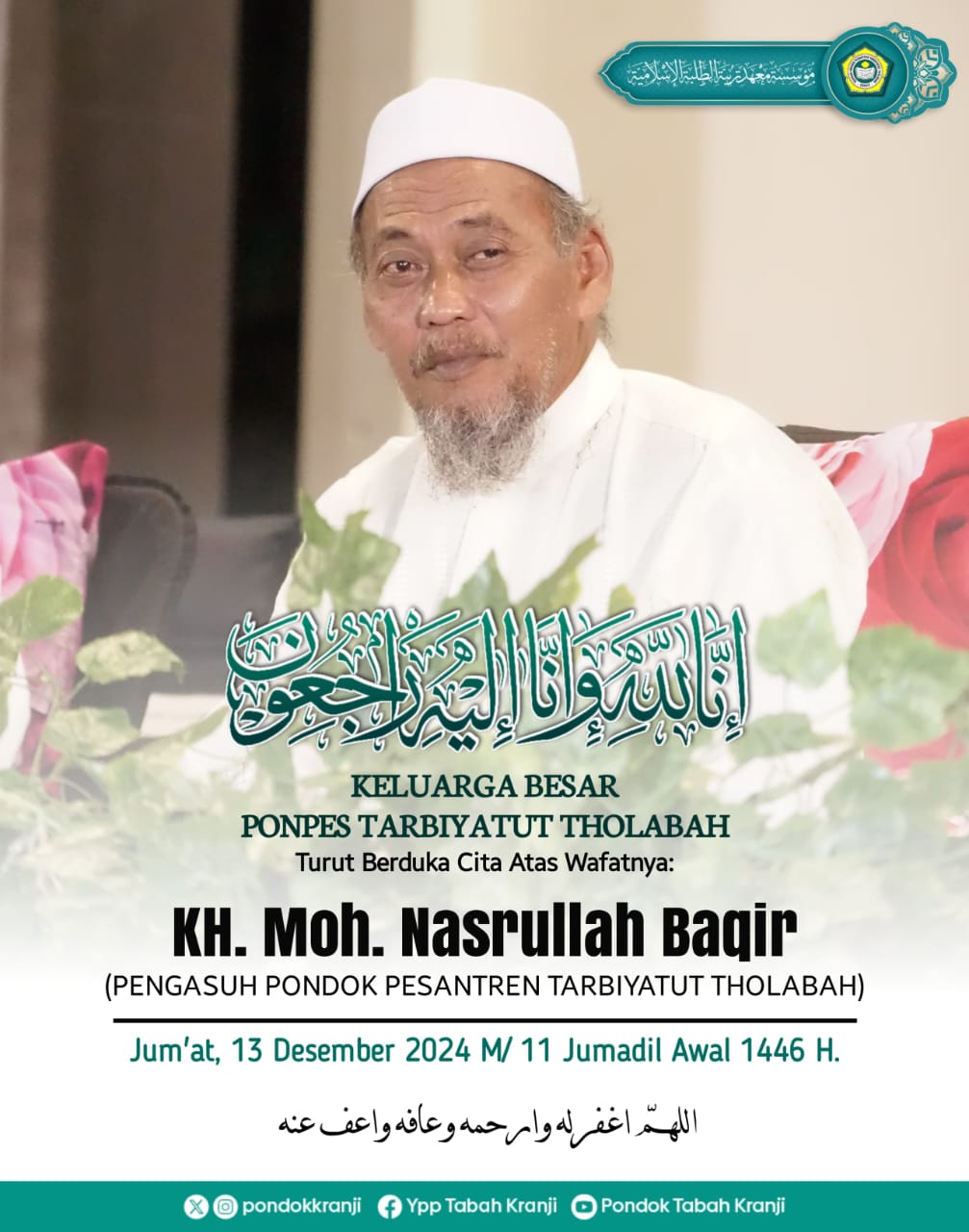 KH. Moh Nasrullah Baqir Wafat Setelah Hadiri Haul dan Haflah Wisuda Tahfizh di Krapyak